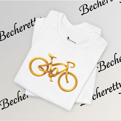 Gold Road Bike T-Shirt — Art Graphic Minimalist Becheretty - Gift Idea for Cyclist & Bike lovers