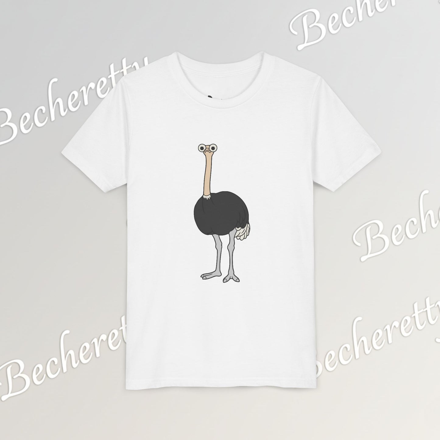Youth Tee "The Ostrich" Graphic Art Becheretty - Cool Summer Top, Gift for Children