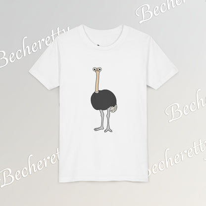 Youth Tee "The Ostrich" Graphic Art Becheretty - Cool Summer Top, Gift for Children