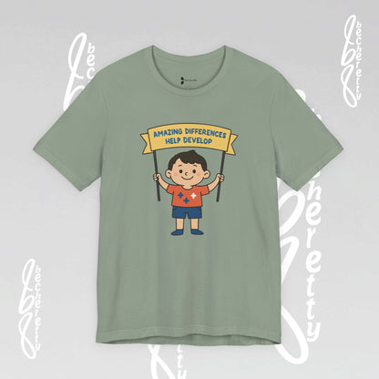 Autism Awareness T-shirt - Different, Not Less - Graphic Becheretty - Casual & Spread Positivity