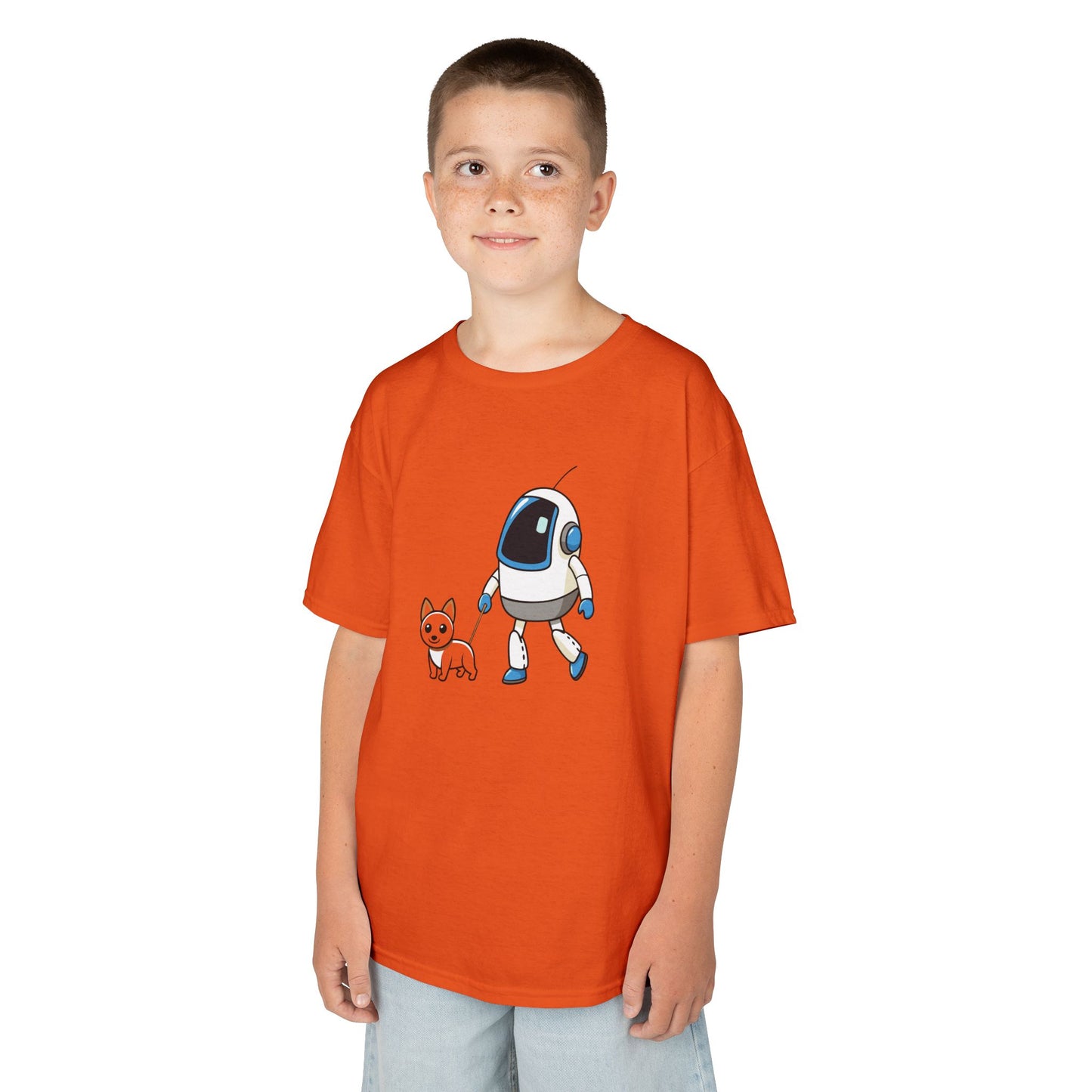 Cute Kids Robot & Dog  - T-Shirt for Youth - Art Graphic Becheretty - Gift for Children