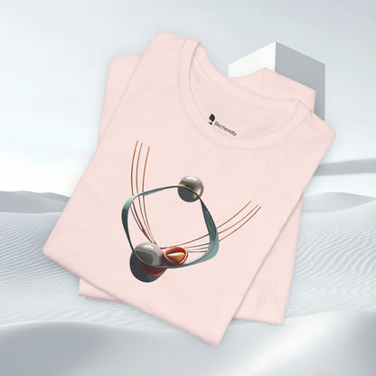 Abstract Orbital Necklace Tee - Art Graphic Minimalist Becheretty - Wearable artwork