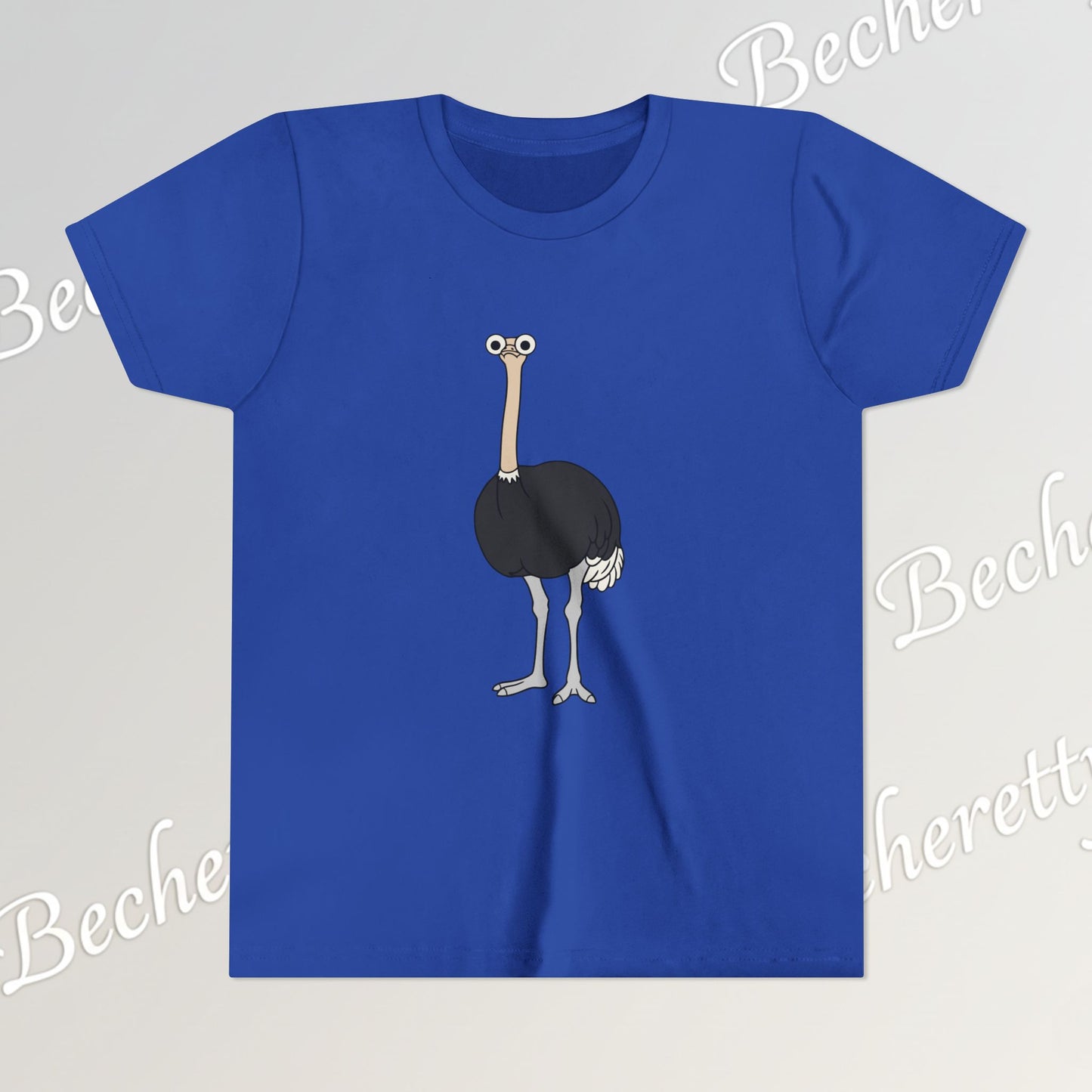 Youth Tee "The Ostrich" Graphic Art Becheretty - Cool Summer Top, Gift for Children