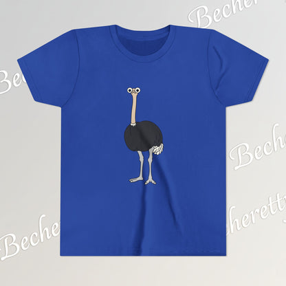 Youth Tee "The Ostrich" Graphic Art Becheretty - Cool Summer Top, Gift for Children