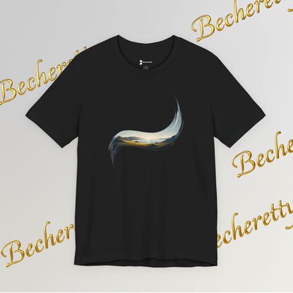 Abstract Wave Tee — Minimal Coastal Brushstroke T-Shirt Becheretty - Ideal Gift - Original Design