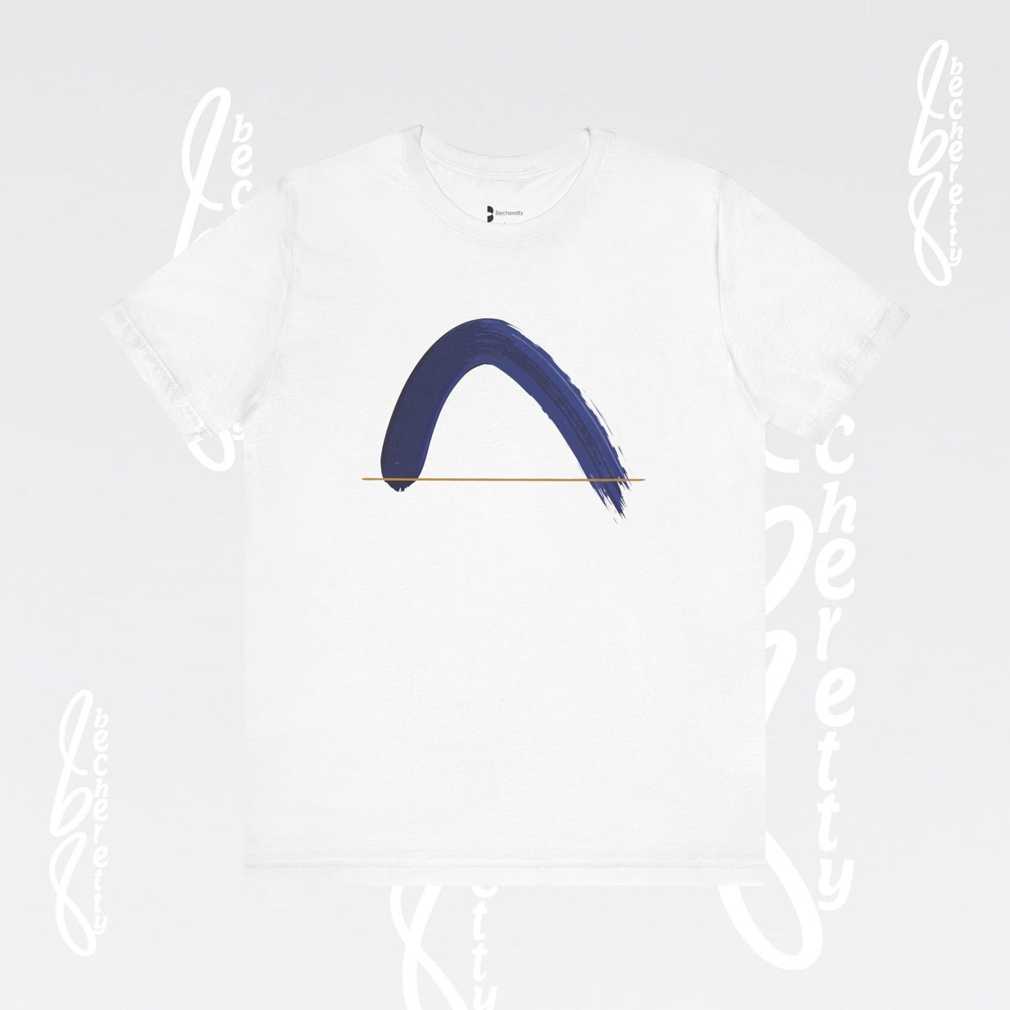 Brush Stroke Tee - Minimalist Art Graphic Becheretty Unisex Jersey Short Sleeve