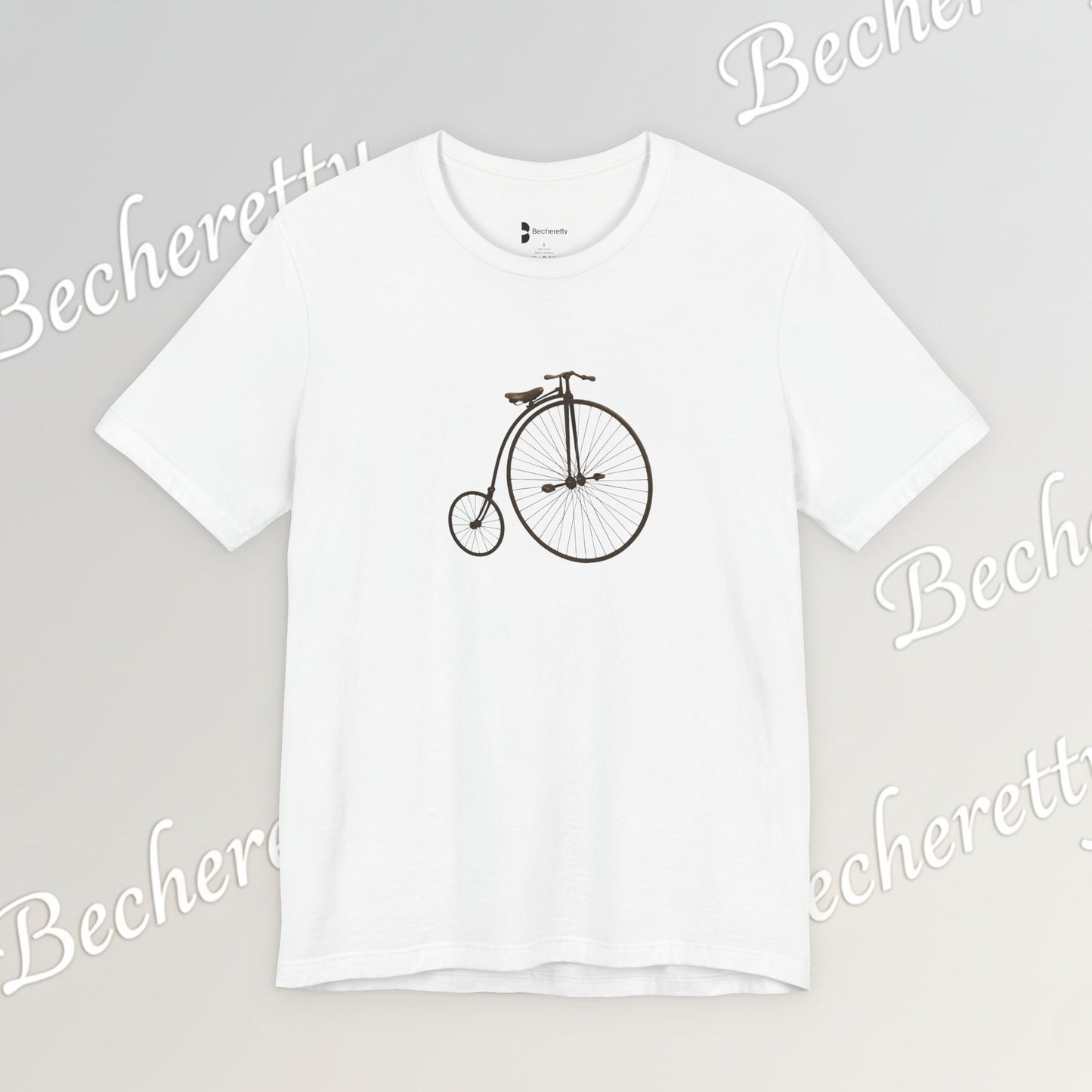 Penny-Farthing Vintage Bicycle Tee - Graphic Minimalist Tee Becheretty - Perfect T-Shirt for Cycling Enthusiasts, Casual wear