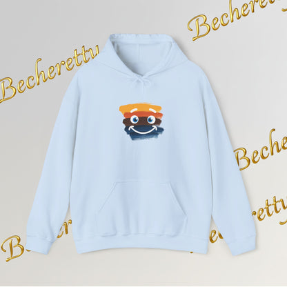 Graphic Hoodie - Smiling Sunset Brushstroke - Cute Happy Face- Art Minimalist Becheretty