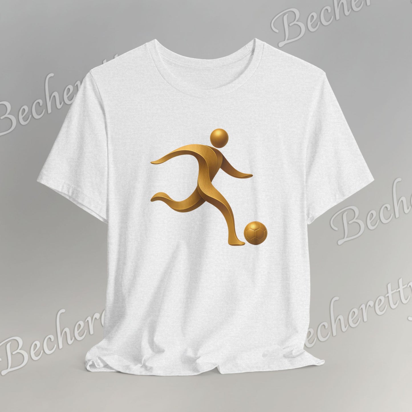 Soccer Player Gold Icon Tee - Graphic Art Minimalist Becheretty - Perfect Gift - Casual Wear