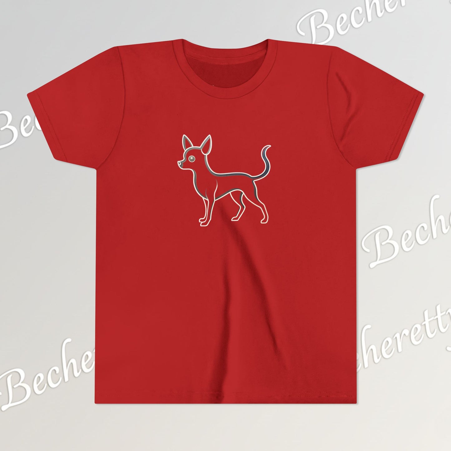 Youth T'Shirt - Graphic Chihuahua - Art Minimalist Becheretty - Perfect gift for Pet Lovers