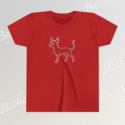 Youth T'Shirt - Graphic Chihuahua - Art Minimalist Becheretty - Perfect gift for Pet Lovers