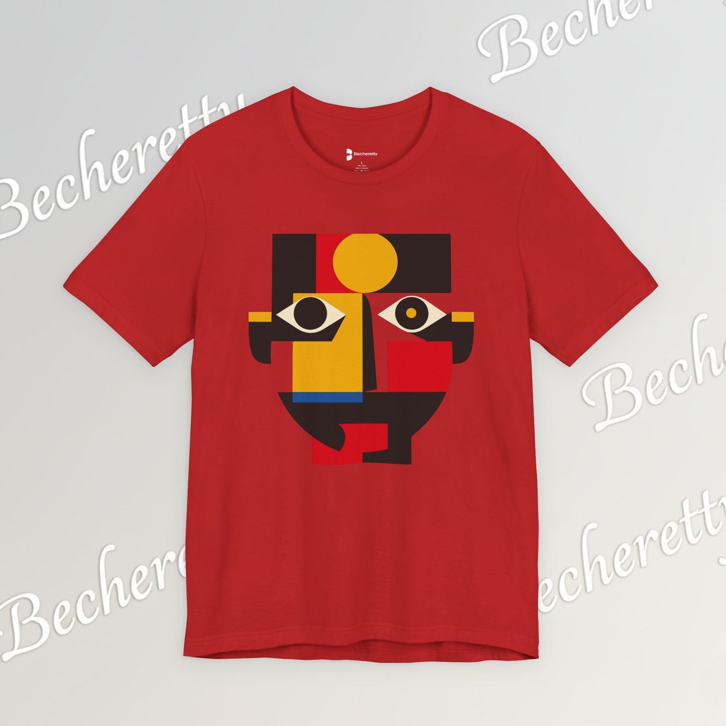 Abstract Geometric Face T-Shirt — Modern Cubist Art Tee