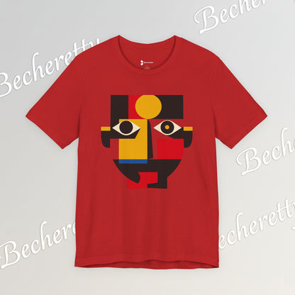 Abstract Geometric Face T-Shirt — Modern Cubist Art Tee