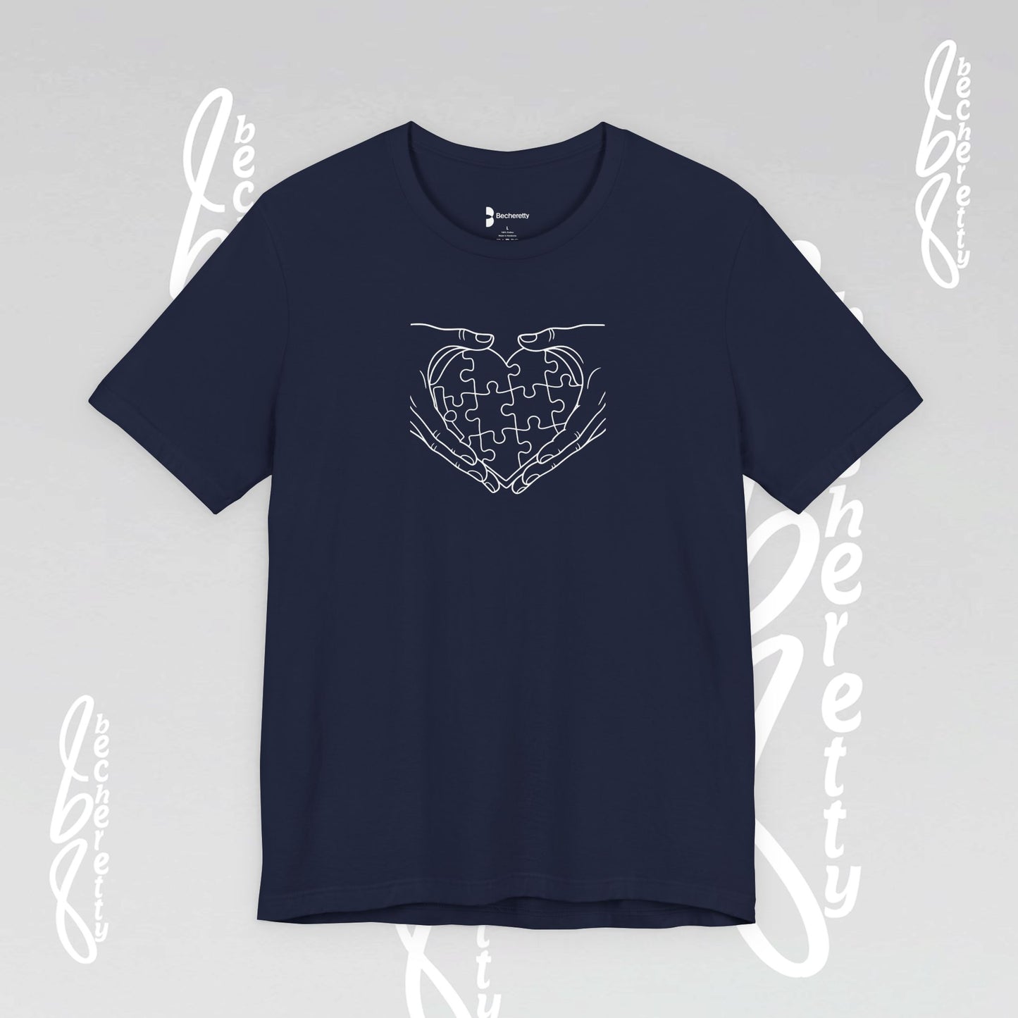 Autism Awareness T-Shirt  "My Heart is Yours" - Becheretty Minimalist design - Unisex, casual wear.