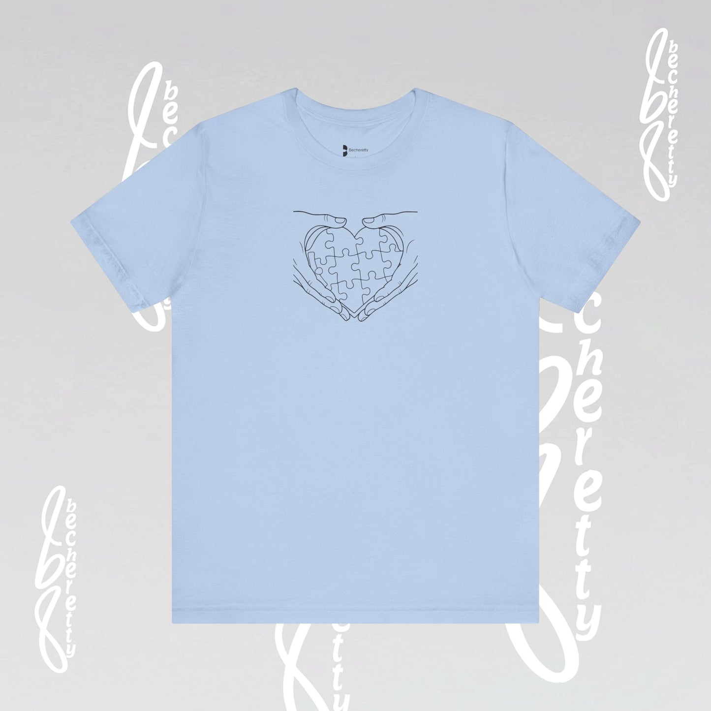 Autism Awareness T-Shirt  "My Heart is Yours" - Becheretty Minimalist design - Unisex, casual wear.