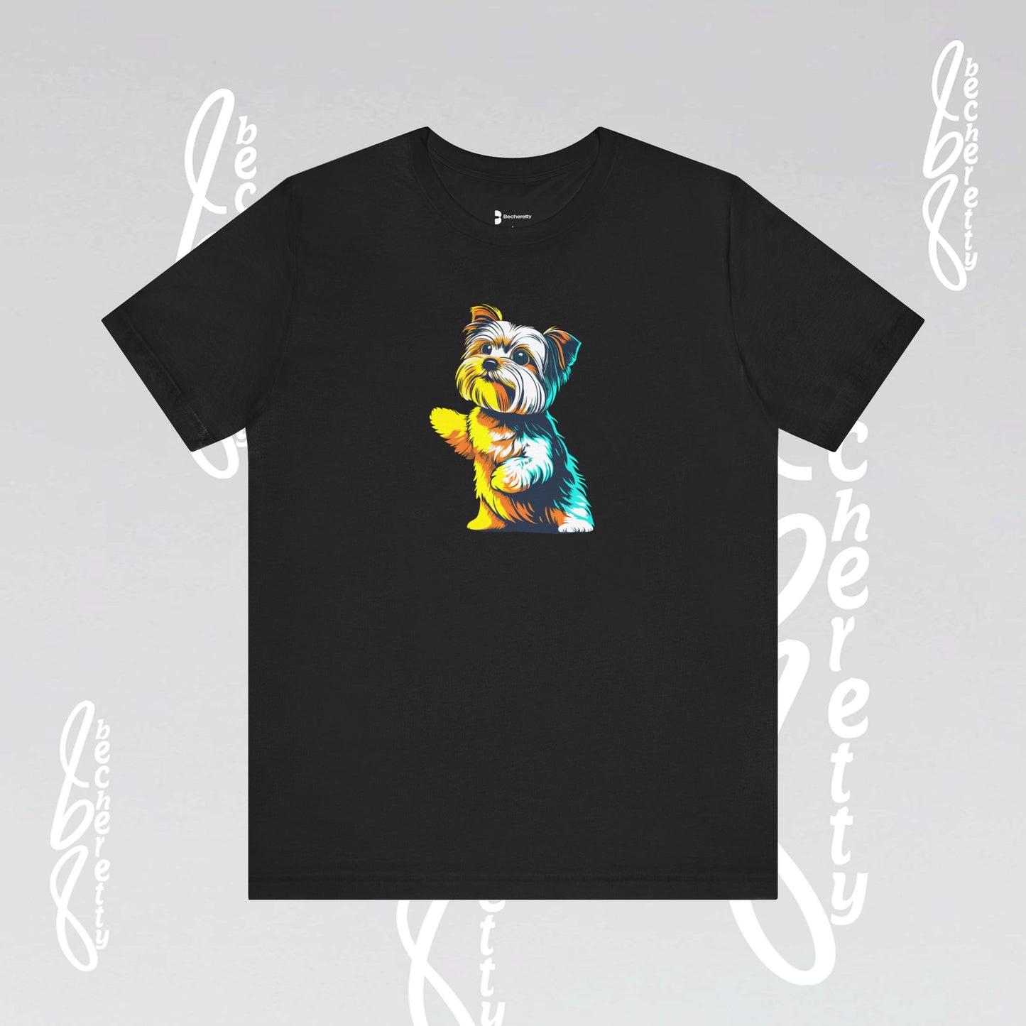 Yorkshire Graphic T-Shirt Becheretty - Artistic Design - Perfect gift for Yorkie Lovers - Casual Wear