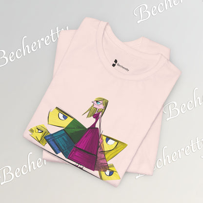 Becheretty "Avant-Garde Muse" Abstract Graphic Tee - Perfect for art lovers and trendsetters
