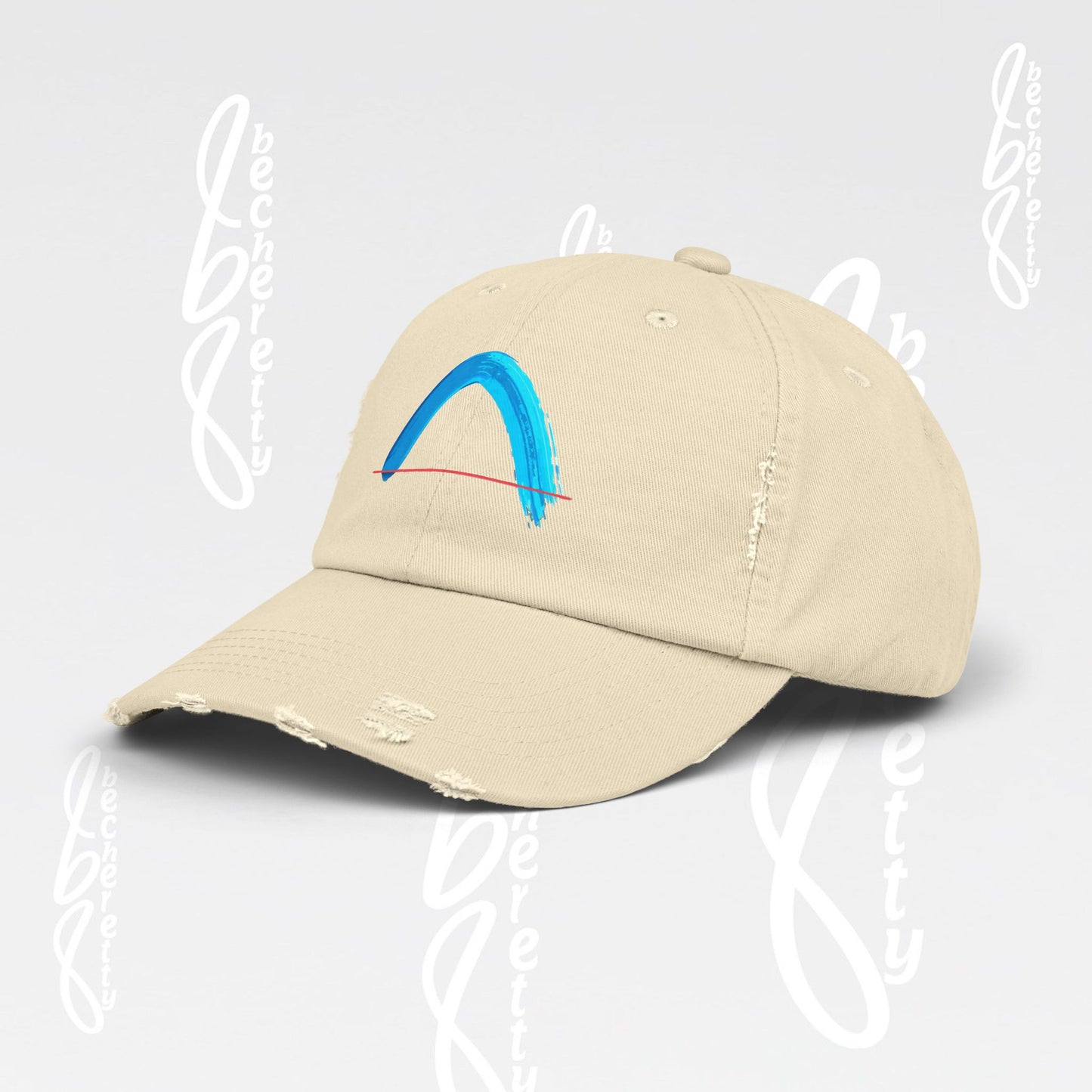 Distressed Cap - Abstract Design Art Graphic Becheretty - Unisex Headwear - Unique touch to everyday outfits