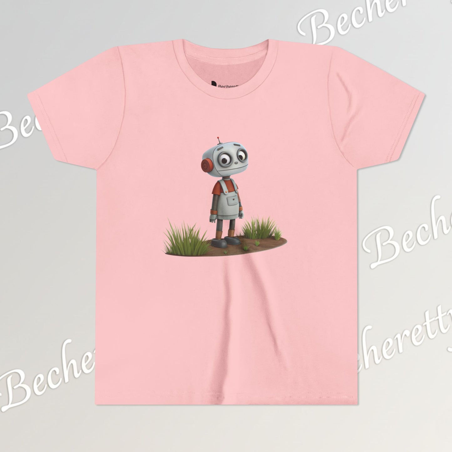 Youth T-Shirt short sleeve "Funny Robot Gaze" Graphic Becheretty - Casual Wear - Unique Kids Apparel