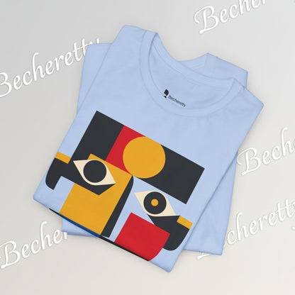 Abstract Geometric Face T-Shirt — Modern Cubist Art Tee