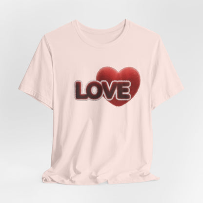 "LOVE" Plush Covered in Fur Graphic Tee - Art Minimalist Becheretty - Valentine T-Shirt - Casual Wear