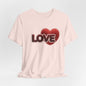 "LOVE" Plush Covered in Fur Graphic Tee - Art Minimalist Becheretty - Valentine T-Shirt - Casual Wear