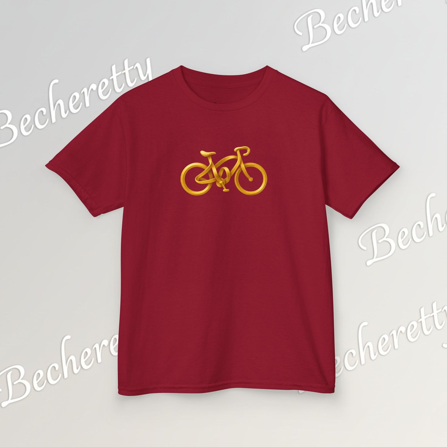 Artistic "Golden Bike" Tee Becheretty - Perfect for Sports Fans, Birthday Gifts, Playdates, Summer Fun