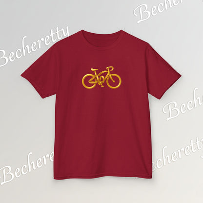 Artistic "Golden Bike" Tee Becheretty - Perfect for Sports Fans, Birthday Gifts, Playdates, Summer Fun