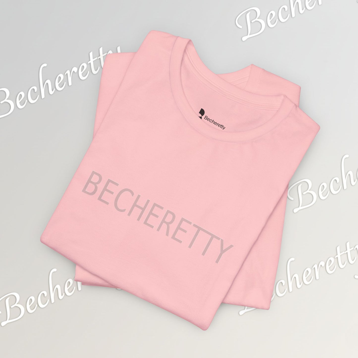 Minimalist Logo Tee Becheretty - Short Sleeve- Casual Style, Unisex - Relaxed Fit Top - Everyday wear