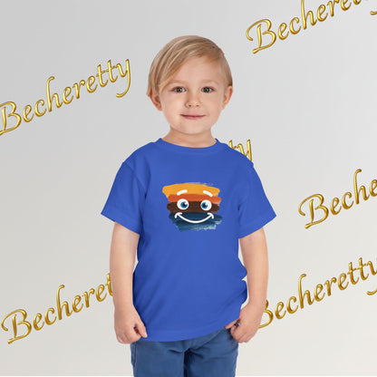 Toddler Tee Smiley Watercolor Art Graphic Minimalist Becheretty - Happy Face Kids T-Shirt