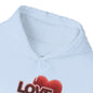 "LOVE" Plush Covered in Fur Graphic Hoodie - Art Minimalist Becheretty - Valentins day & Casual Wear