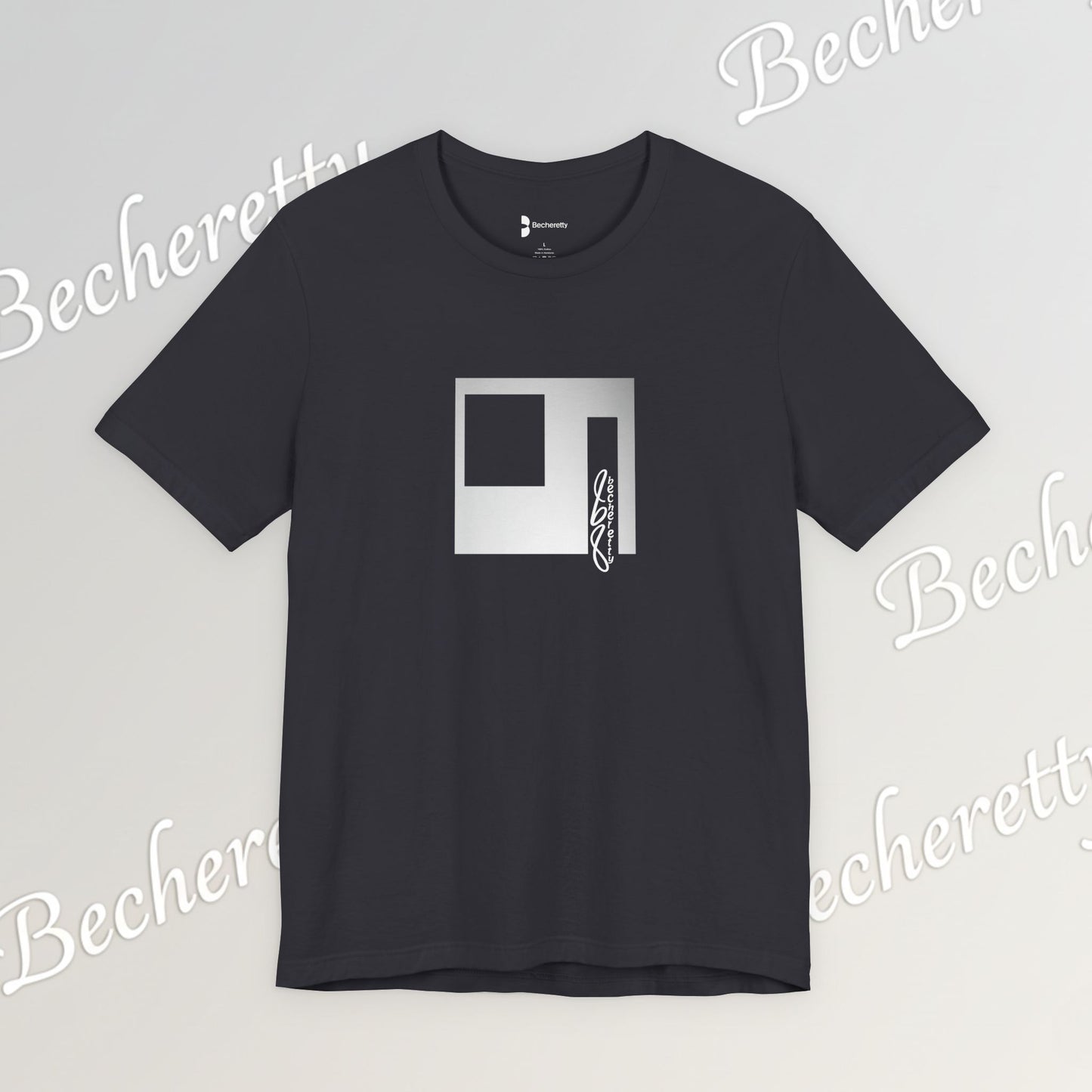 Cubist Portal Premium Tee - Minimalist Art Graphic Becheretty - Design that merges architectural precision and abstract expressionism.