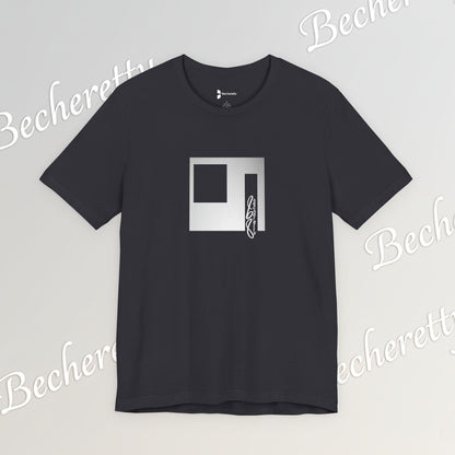 Cubist Portal Premium Tee - Minimalist Art Graphic Becheretty - Design that merges architectural precision and abstract expressionism.