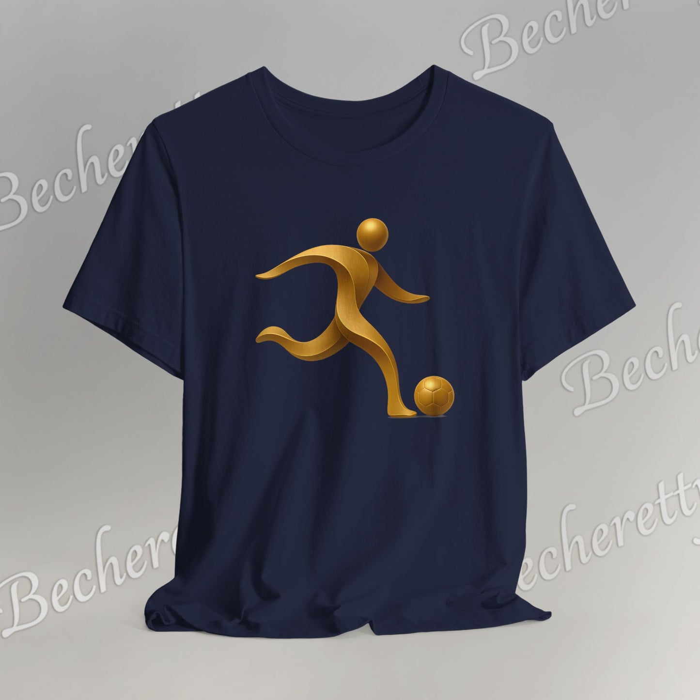 Soccer Player Gold Icon Tee - Graphic Art Minimalist Becheretty - Perfect Gift - Casual Wear