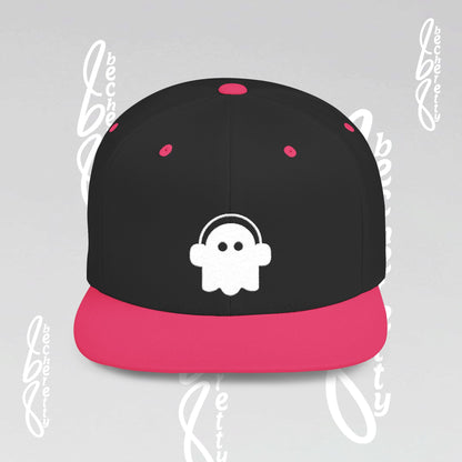 Unique Ghost Headphones Flat Bill Snapback Hat - Art Graphic Becheretty