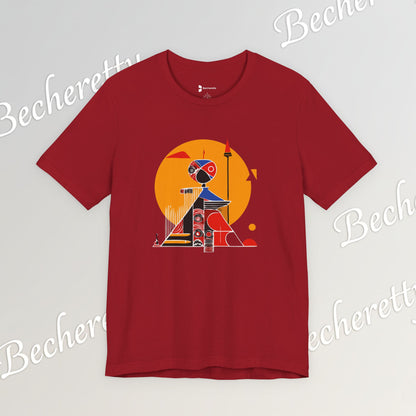"Solar Guardian" Short Sleeve Becheretty T-shirt - Casual - Wear the strength of the sun and the precision of the spear