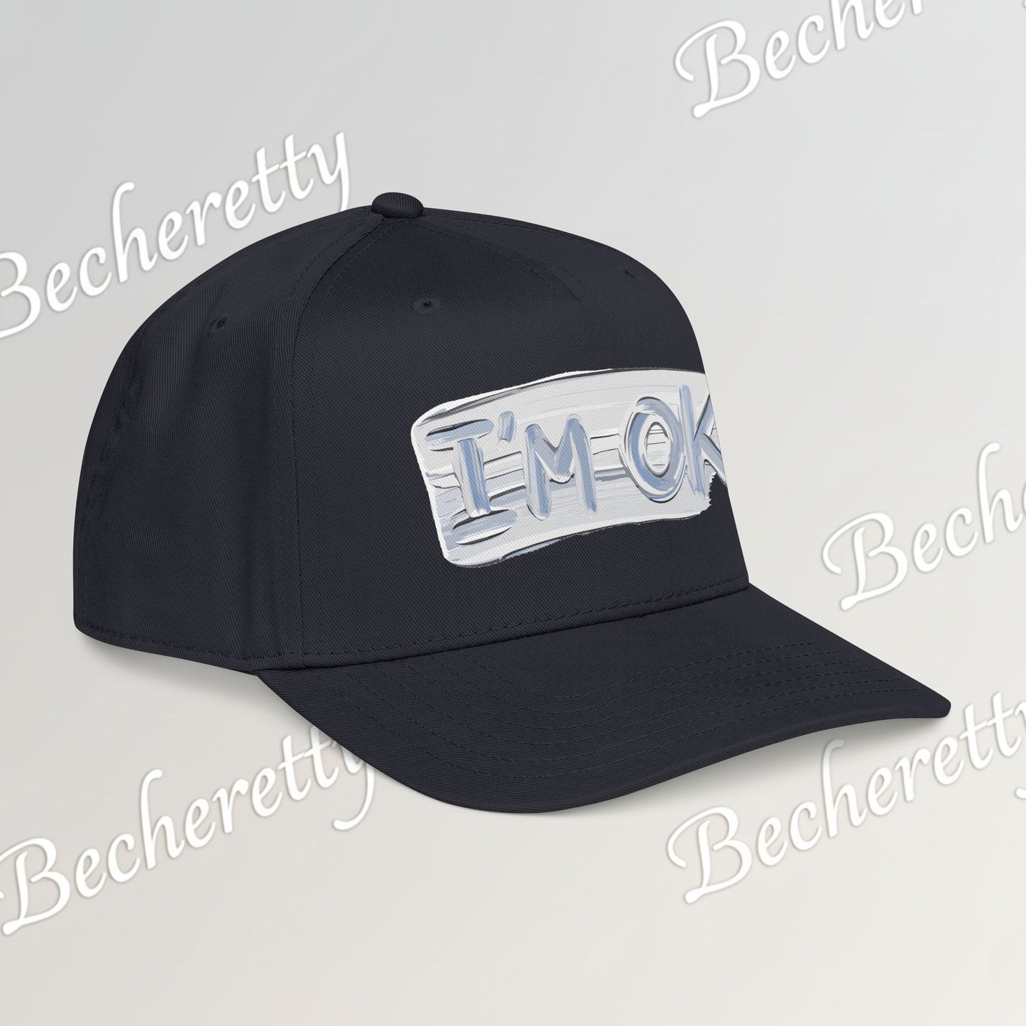 Baseball Cap "I'M OK" Minimal Art Graphic Becheretty - Style is Yours