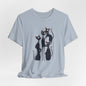 "Cat Family" Graphic T'Shirt Becheretty — Cute Black Cats Illustration - Playful design minimalist