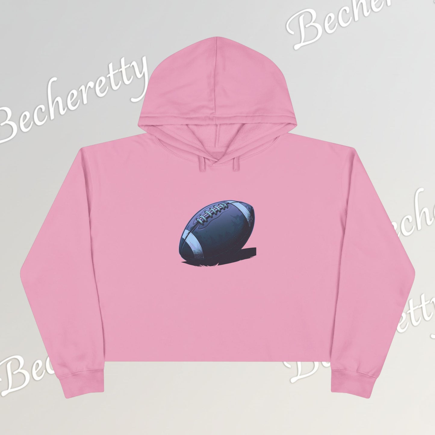 Football Lover’s Crop Hoodie - Becheretty's Graphic Art - Casual Outfit, Game Day Gift, Athletic Wear, Football Merchandise