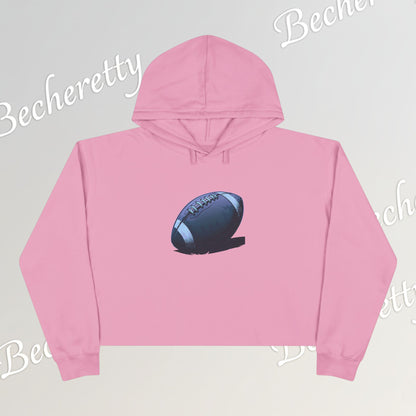 Football Lover’s Crop Hoodie - Becheretty's Graphic Art - Casual Outfit, Game Day Gift, Athletic Wear, Football Merchandise