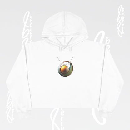Artistic Necklace Graphic Crop Hoodie Becheretty - Minimal Fashion expression for Art Lovers