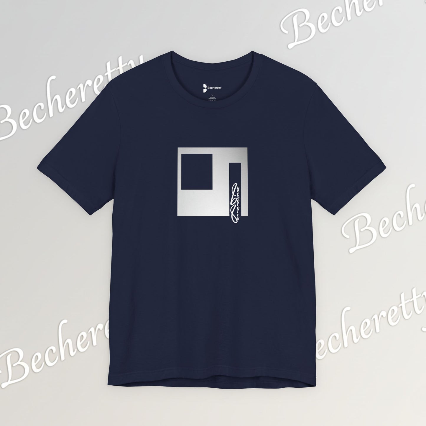 Cubist Portal Premium Tee - Minimalist Art Graphic Becheretty - Design that merges architectural precision and abstract expressionism.