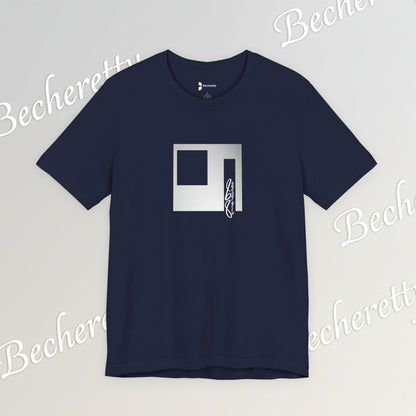 Cubist Portal Premium Tee - Minimalist Art Graphic Becheretty - Design that merges architectural precision and abstract expressionism.