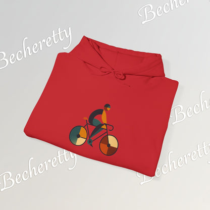 The Bauhaus Cyclist | Premium Geometric Art Hoodie Becheretty - Perfect Gift for Bike Lovers - Casual