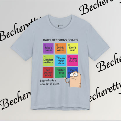 Graphic T-Shirt - Becheretty Motivational Checklist Tee that brings gentle humor and daily mindfulness to everyday wear