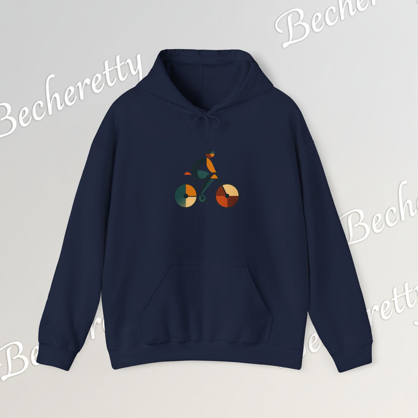 The Bauhaus Cyclist | Premium Geometric Art Hoodie Becheretty - Perfect Gift for Bike Lovers - Casual