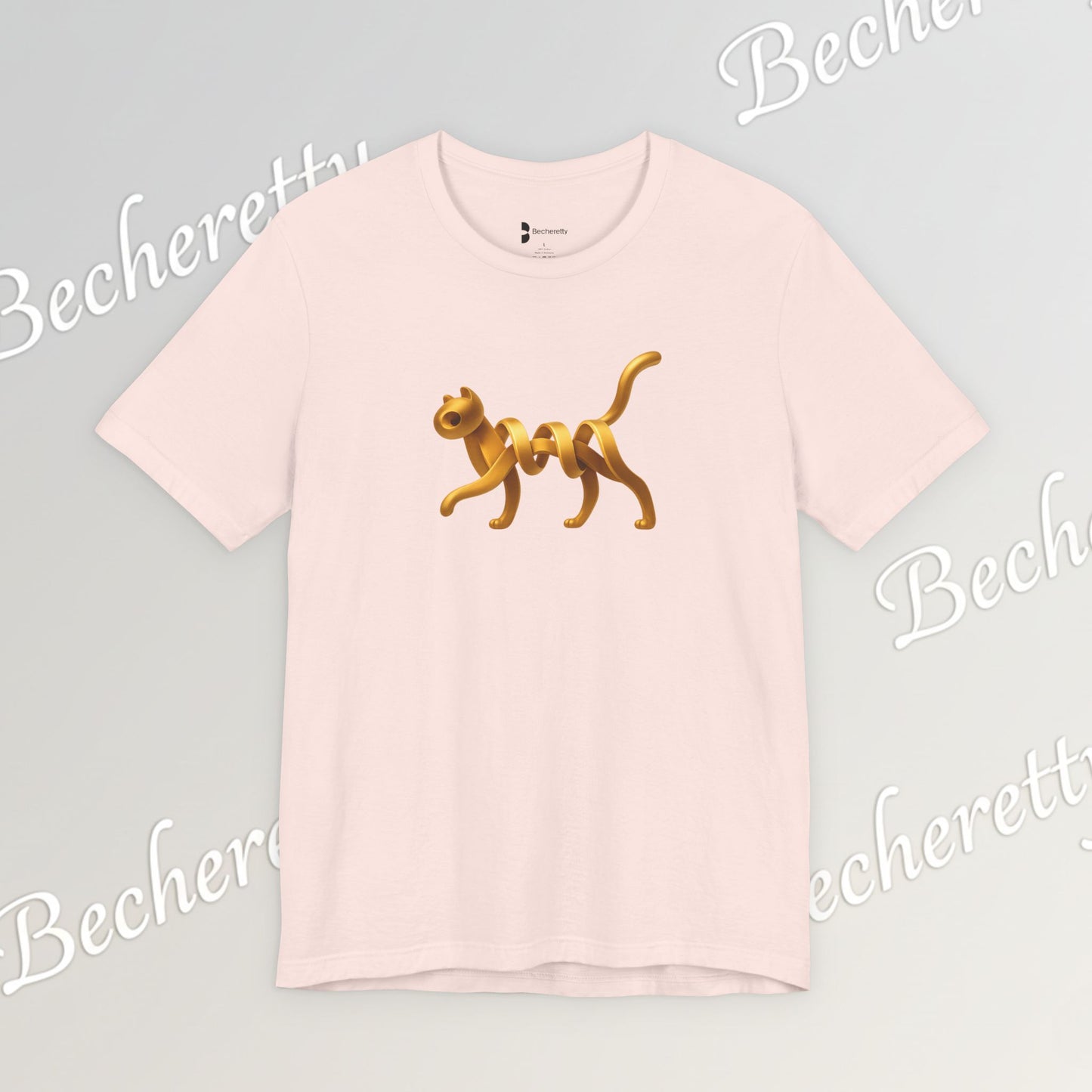Golden Cat. Minimalist Graphic Becheretty -  Modern, and Effortlessly Etylish - Perfect for everyday wear with an artistic edge.