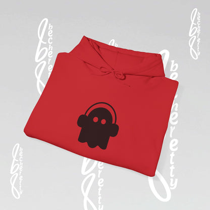 Funny Ghost Hoodie - Art Graphic Minimalist Becheretty "Ghost Headphone"