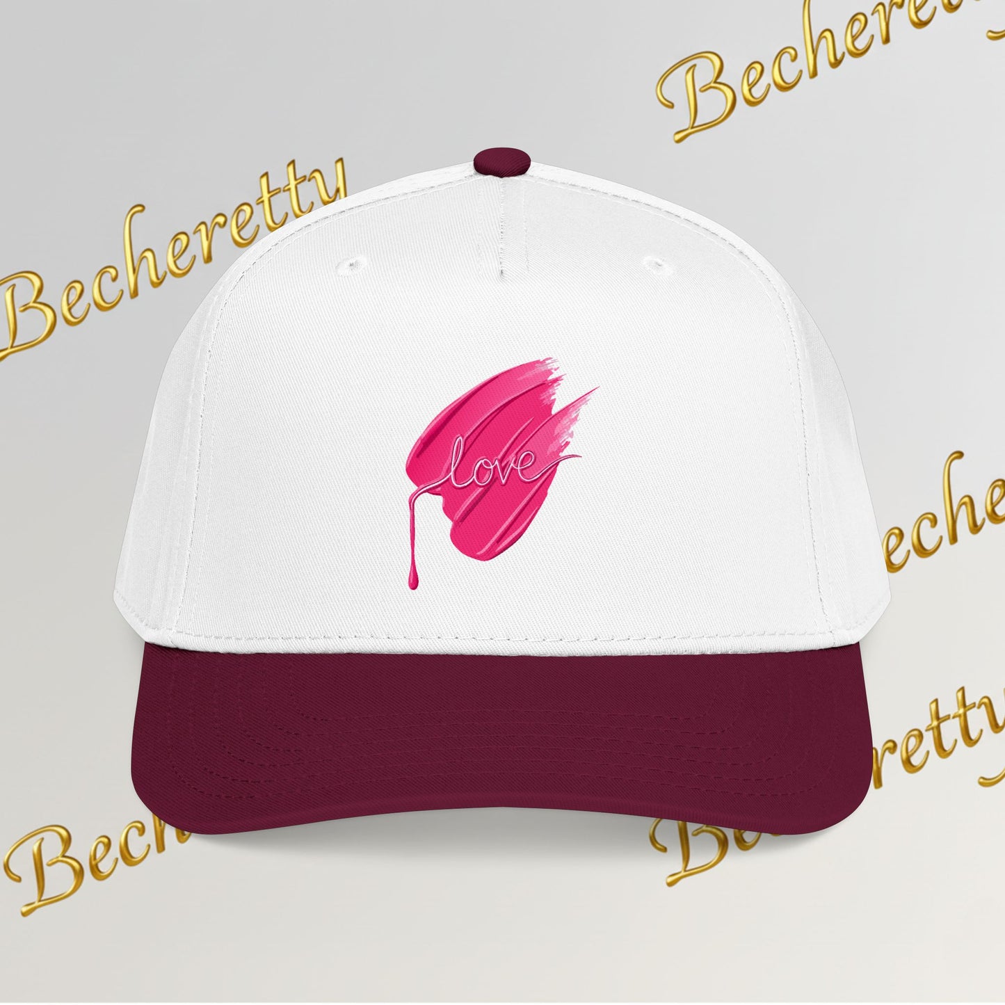 Pink Brushstroke Baseball Cap - Art Graphic Becheretty - Artistic Energy for Art Lovers