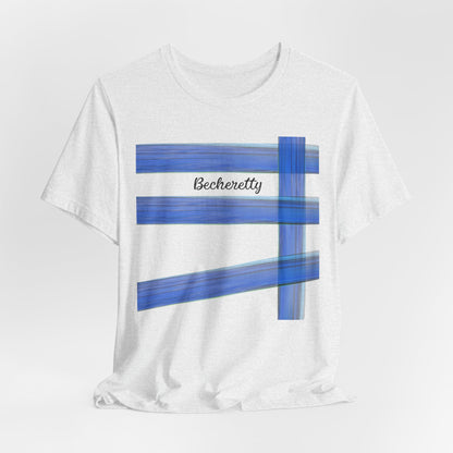 Abstract Blue Brushstroke Tee — 'Becheretty' Minimalist Graphic T-Shirt